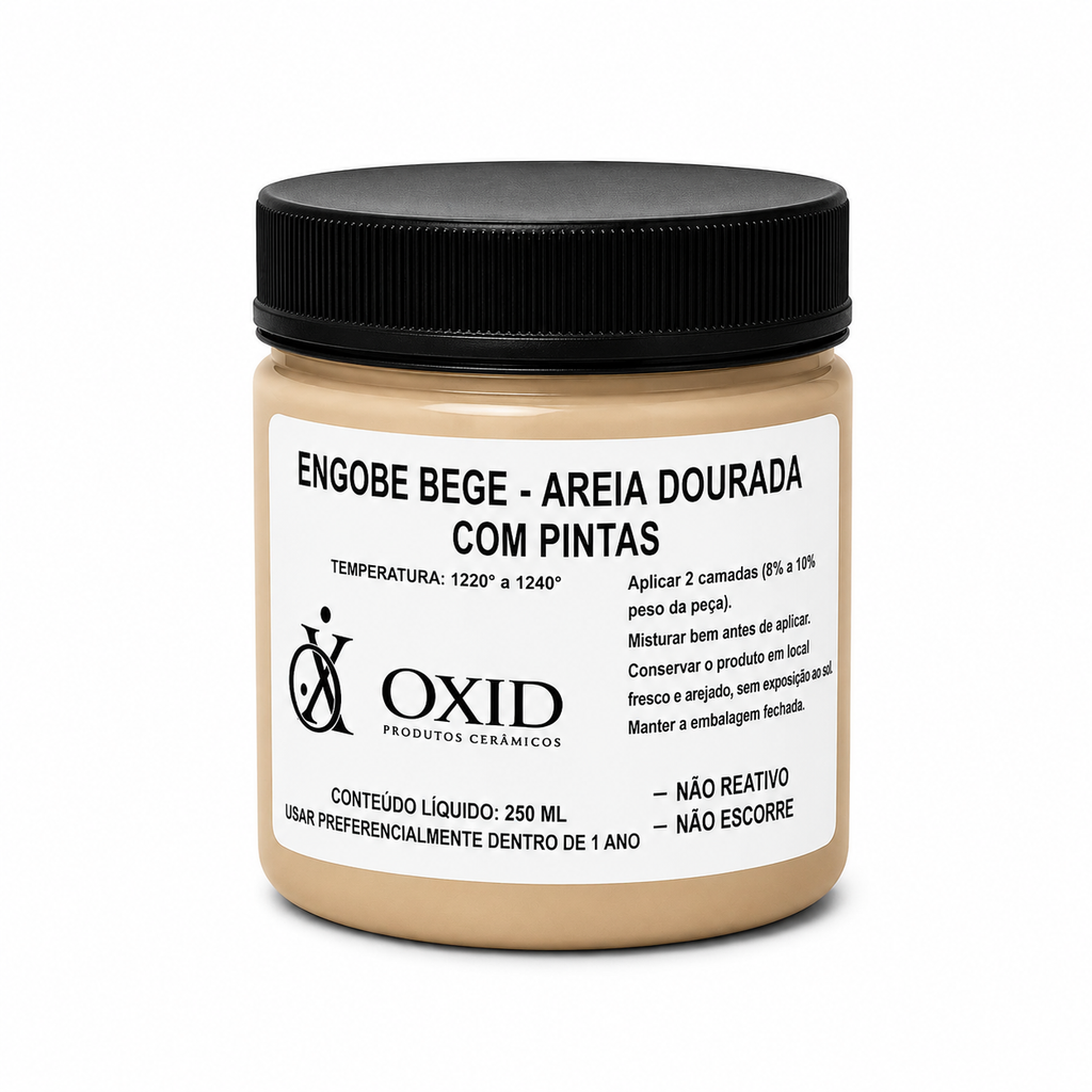 Engobe Oxid Bege Areia Dourada c/ Pintas - 250ml