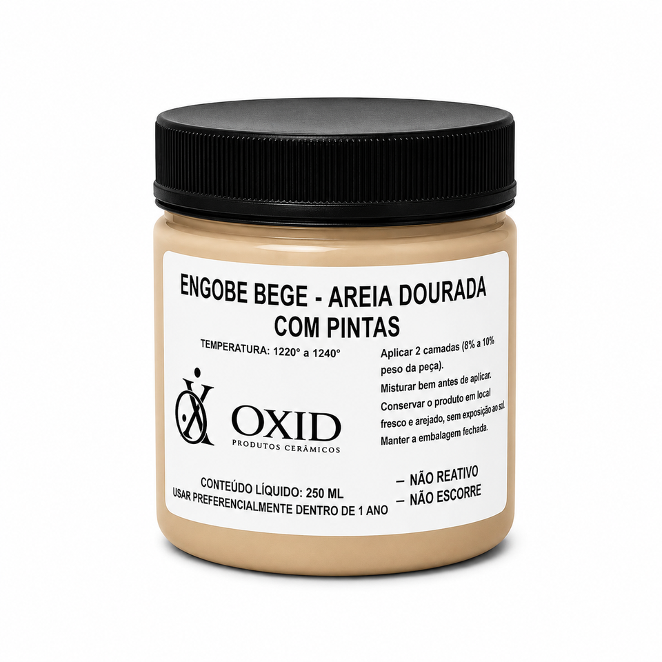 Engobe Oxid Bege Areia Dourada c/ Pintas - 250ml