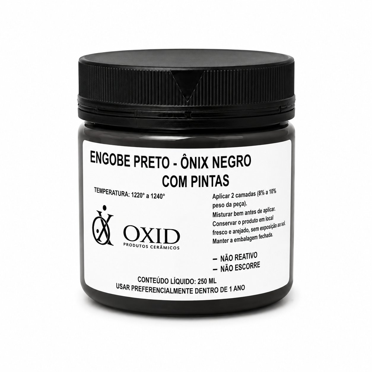 Engobe Oxid Preto Ônix Negro c/ Pintas - 250ml
