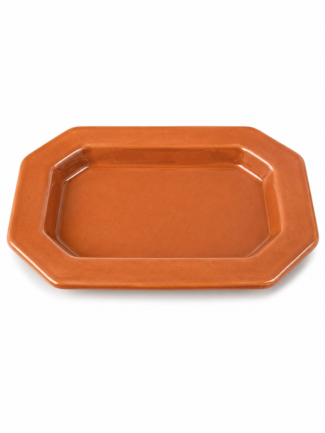 Travessa Retangular em Cerâmica Esmaltada – Terracota