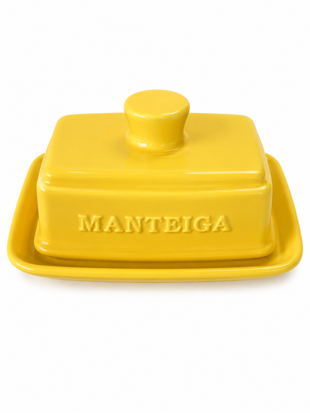 Manteigueira em Cerâmica Esmaltada – Amarelo