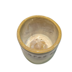 CJ COPO COM BANDEJA CERÂMICA ARTESANAL AMARELO/CREME - 100ML