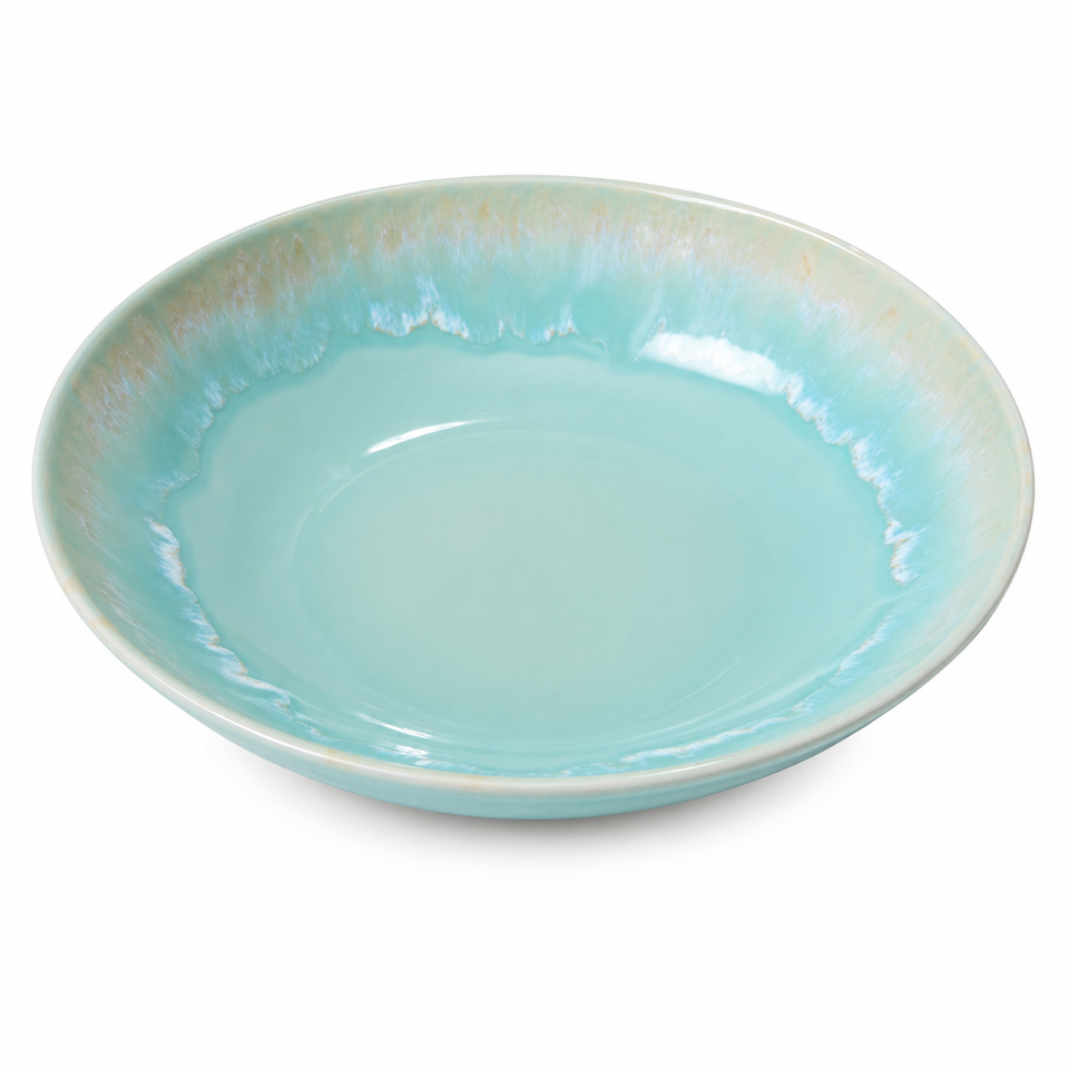 Bowl Raso em Cerâmica Esmaltada – Azul Laguna