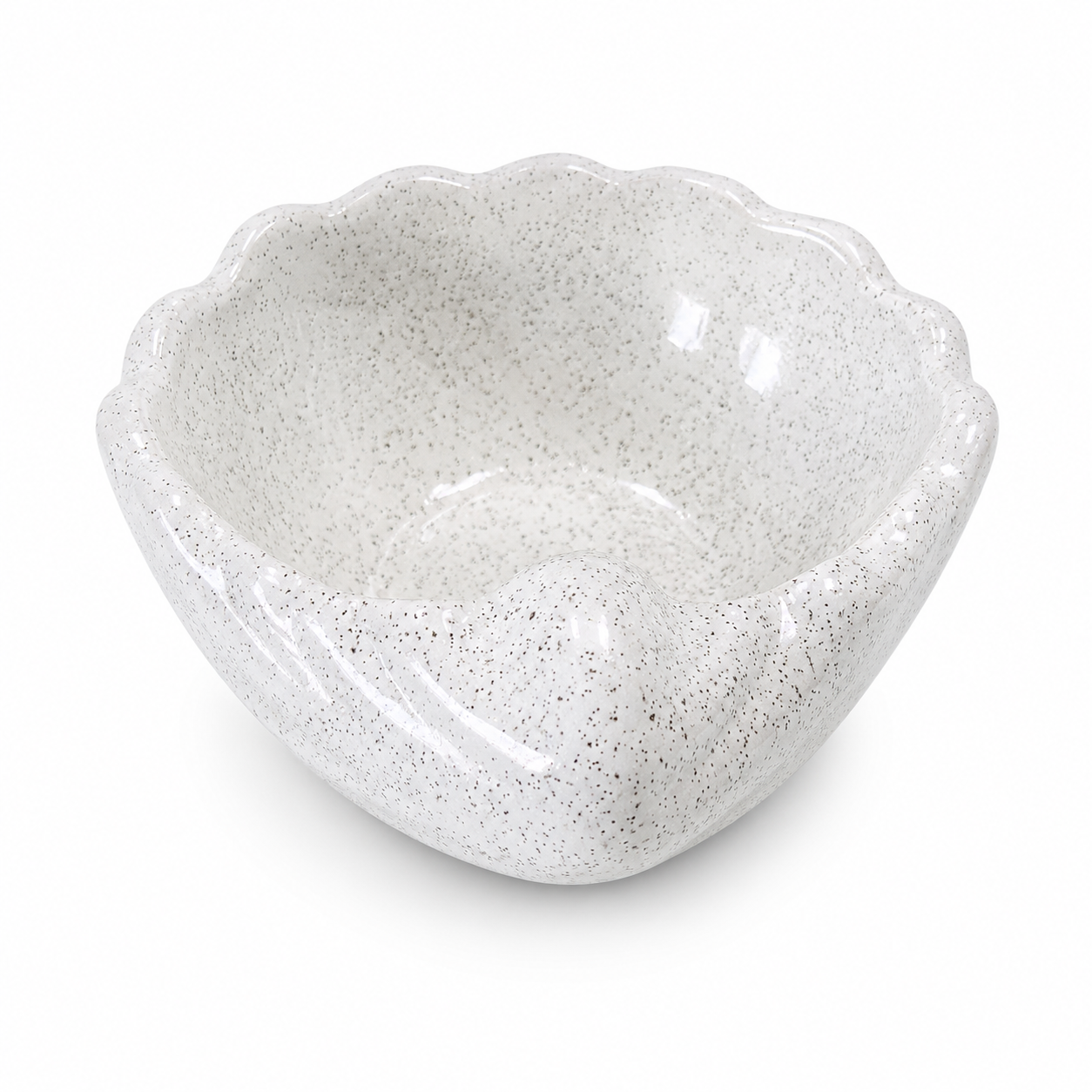 Bowl Decorativo Concha em Cerâmica Esmaltada – Branco Areia