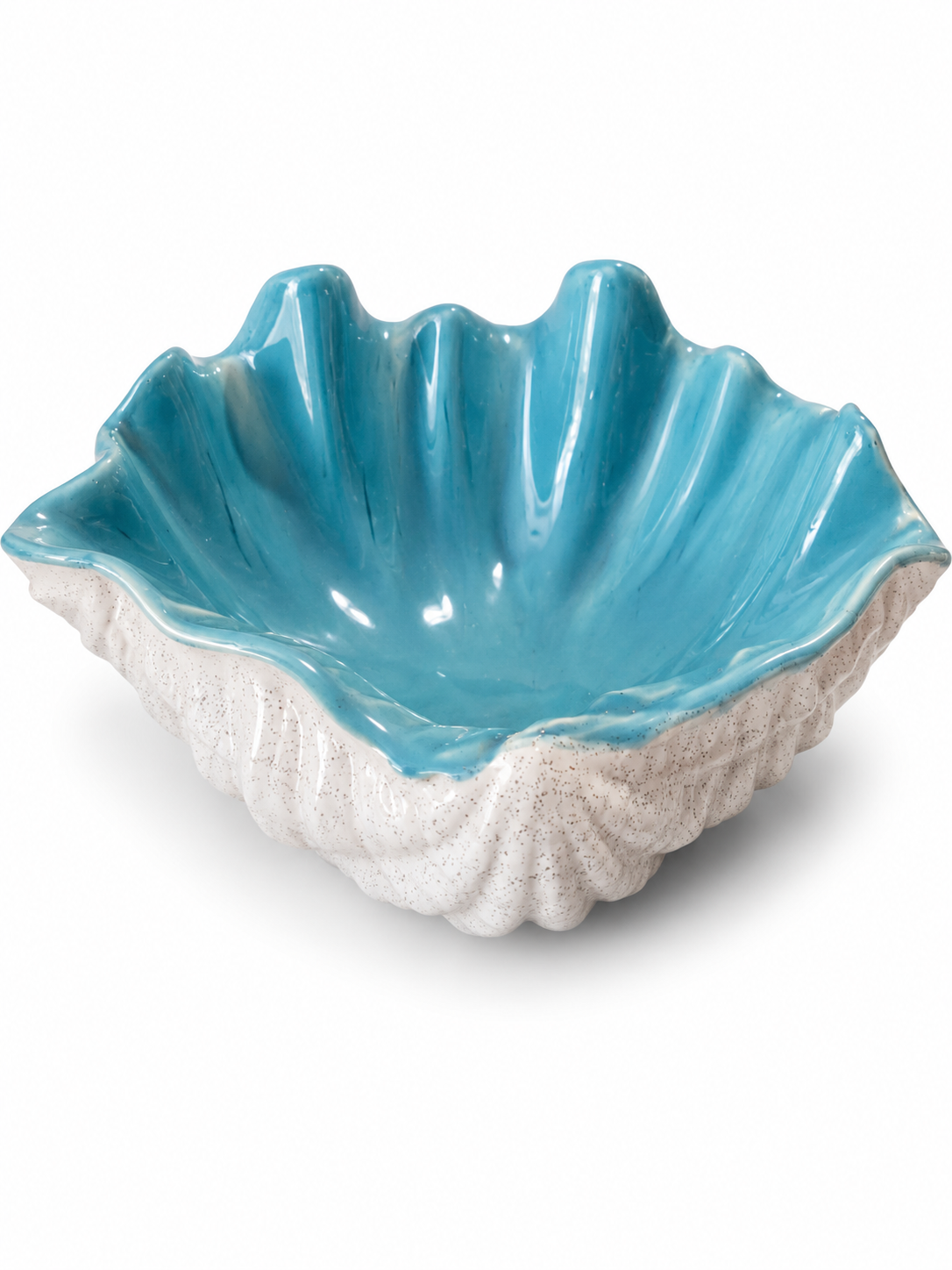 Cachepot Decorativo em Cerâmica Esmaltada – Design Concha do Mar
