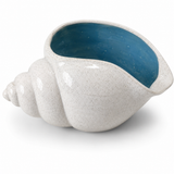 Vaso Decorativo em Cerâmica Esmaltada – Design Concha Marinha