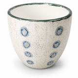 Cachepot Decorativo em Cerâmica Esmaltada – Branco com Detalhes em Azul